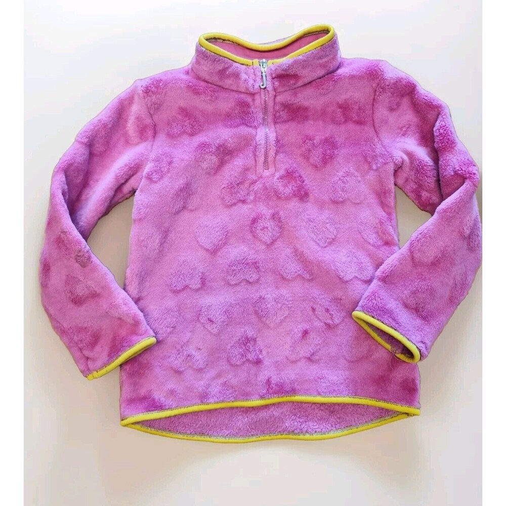 Juicy Couture Size 4T Pink Heart Plush Fleece Pullover Long Sleeve Casual Soft